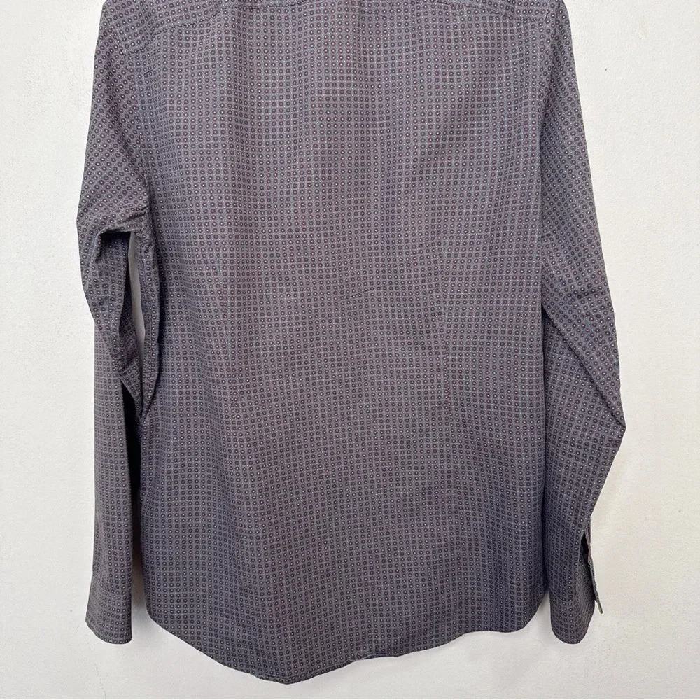 Michael Kors Mens Medium Slim Fit Patterned Printed Button Shirt